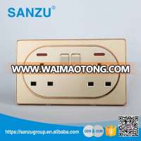 Luxury Wall Switch and Socket Double 13A with Neon